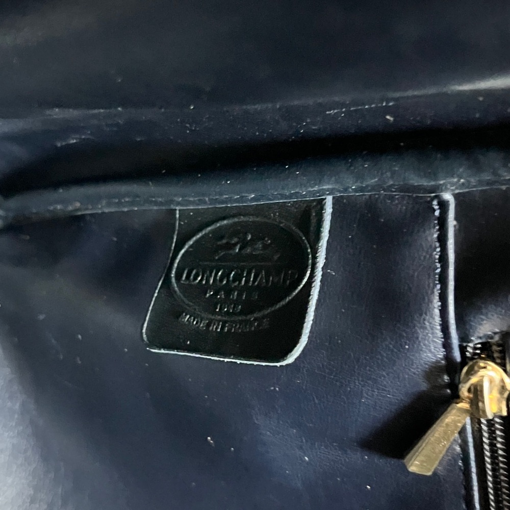Longchamp Black Leather Top-Handle Tote with Gold Accent - Picture 8 of 13